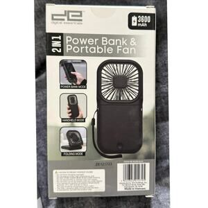 Digital Essentials 2-in-1 Power Bank & Fan | 3600mAh Rechargeable Cooling NEW